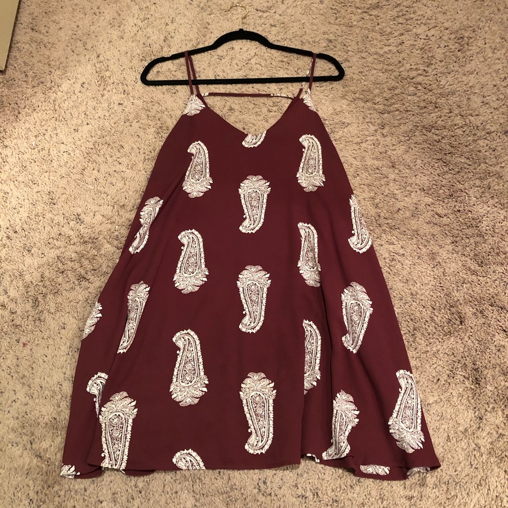 Maroon Paisley Boutique Dress
